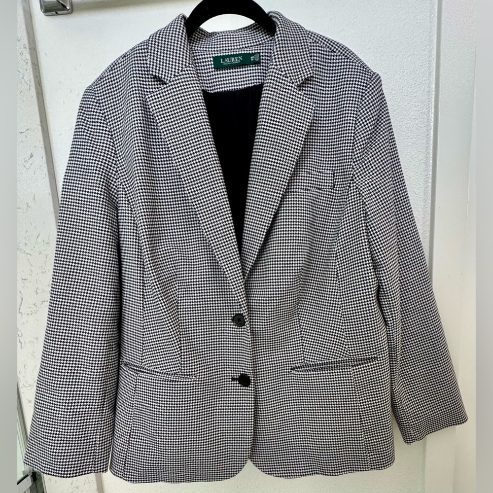 Ralph Lauren Black and White Checkered Blazer